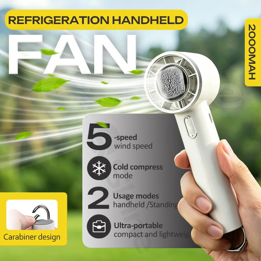 Portable Handheld Fan, 5 Speeds, 2000mAh Battery, Ice Cooling, Quiet Strong, Ultra Thin USB Fan for Travel Outdoor Shopping
Portable Handheld Fan, 5 Speeds, 2000mAh Battery, Ice Cooling, Quiet Strong, Ultra Thin USB Fan for Travel Outdoor Shopping