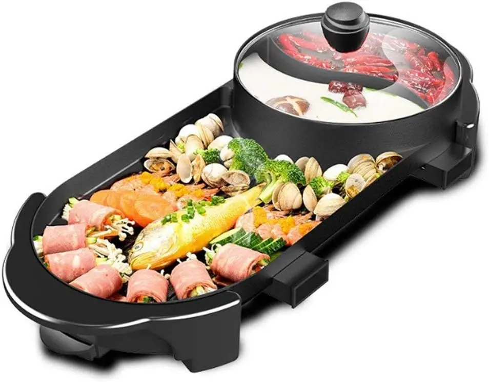 Electric Hot Pot & Grill Combo, Smokeless Non-Stick with Dual Temp Control for 2-12 People, Indoor Korean BBQ and Shabu Shabu
Electric Hot Pot & Grill Combo, Smokeless Non-Stick with Dual Temp Control for 2-12 People, Indoor Korean BBQ and Shabu Shabu