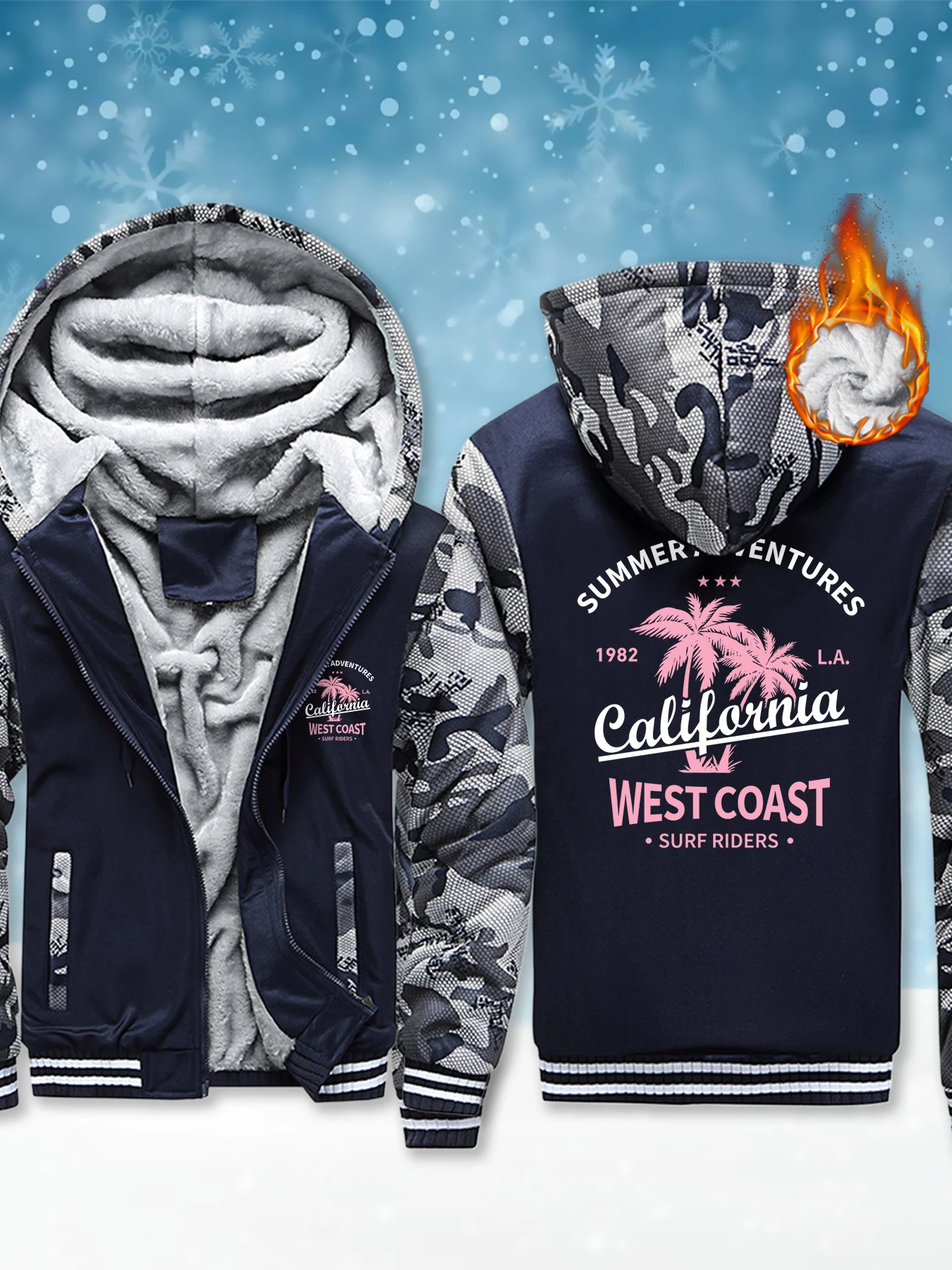 Летние приключения Калифорния, Западное побережье с принтом, мужская уличная одежда, модное толстое пальто, мягкая высококачественная толстовка с капюшоном, уличная куртка с капюшоном
Летние приключения Калифорния, Западное побережье с принтом, мужская уличная одежда, модное толстое пальто, мягкая высококачественная толстовка с капюшоном, уличная куртка с капюшоном