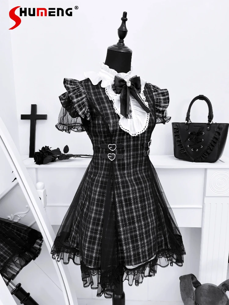 Original Dark Subculture Black Plaid Dress Summer New Girl's Woman's Japanese Min Lolita Style Sweet Cool Bow Y2k Dresses Op
Original Dark Subculture Black Plaid Dress Summer New Girl's Woman's Japanese Min Lolita Style Sweet Cool Bow Y2k Dresses Op
