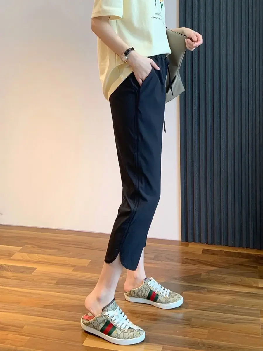 Summer Thin Sports Pants, Wide Leg Pants, High Waisted Straight Leg Casual Pants, Women's 9-point Pants
Summer Thin Sports Pants, Wide Leg Pants, High Waisted Straight Leg Casual Pants, Women's 9-point Pants