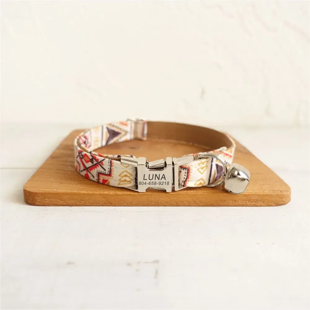 Personalized Cat Collar with Free Engraving, Matching Pet Leash,Customzied Contacts Metal Buckle, Brown Small Pet Collar
Personalized Cat Collar with Free Engraving, Matching Pet Leash,Customzied Contacts Metal Buckle, Brown Small Pet Collar