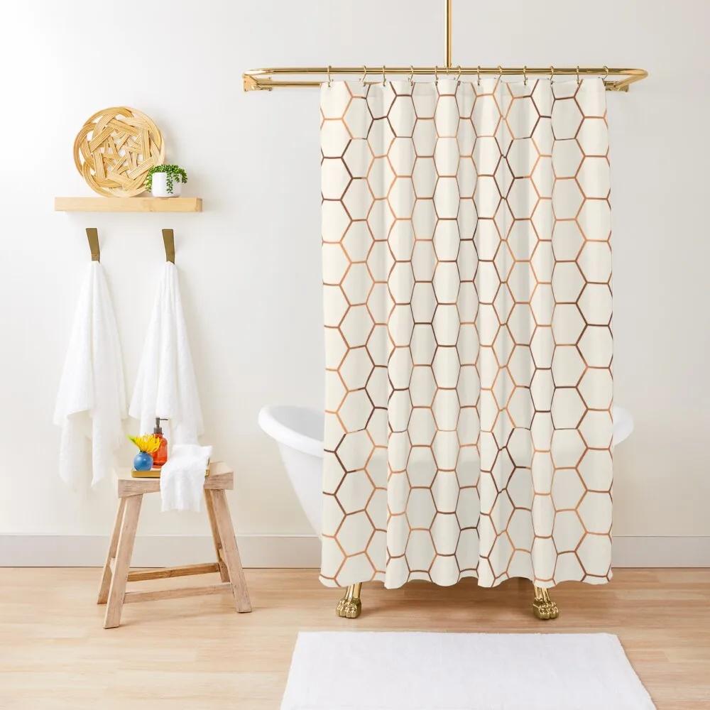 Rose gold copper honeycomb Shower Curtain Elegant Bathroom Waterproof Shower Bathroom And Shower Curtain
Rose gold copper honeycomb Shower Curtain Elegant Bathroom Waterproof Shower Bathroom And Shower Curtain