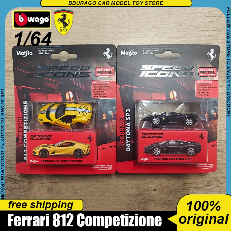 New In Stock Maisto 1:64 Ferrari 812 Competizione Yellow Ferrari Sp3 Black Alloy Miniature Diecast Model Car Model Toys Gift 
New In Stock Maisto 1:64 Ferrari 812 Competizione Yellow Ferrari Sp3 Black Alloy Miniature Diecast Model Car Model Toys Gift