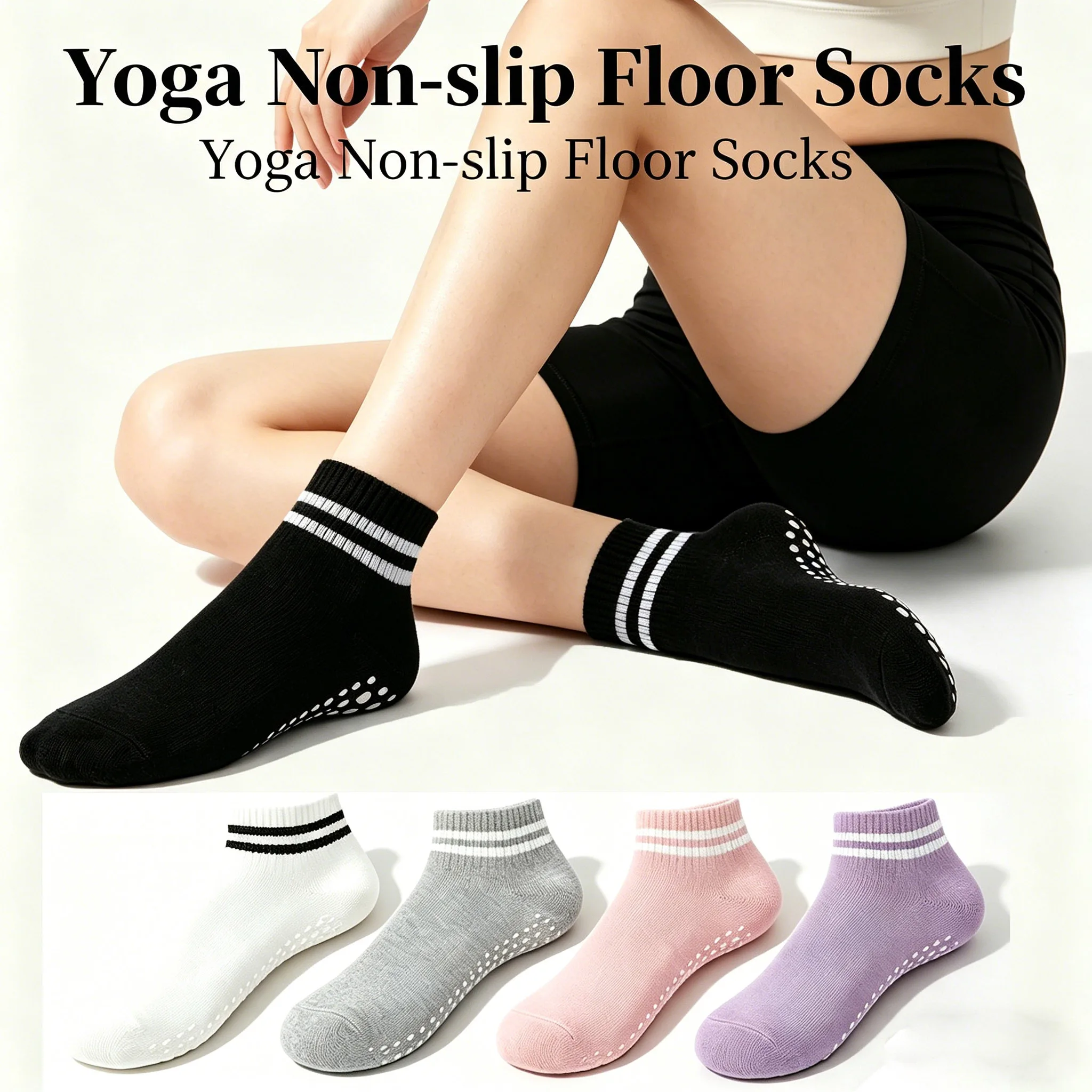 Grip Non Slip Yoga Pilates Socks for Women, Double Stripes Anti Skid Silicone Grip Floor Socks, Non Slip Athletic Workout Ballet
Grip Non Slip Yoga Pilates Socks for Women, Double Stripes Anti Skid Silicone Grip Floor Socks, Non Slip Athletic Workout Ballet