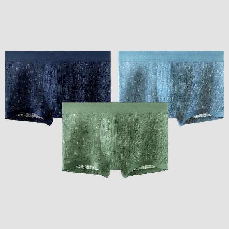 5PCS Men's ice silk antibacterial underpants, breathable mesh waistband, summer thin, sexy and comfortable four-corner shorts
5PCS Men's ice silk antibacterial underpants, breathable mesh waistband, summer thin, sexy and comfortable four-corner shorts