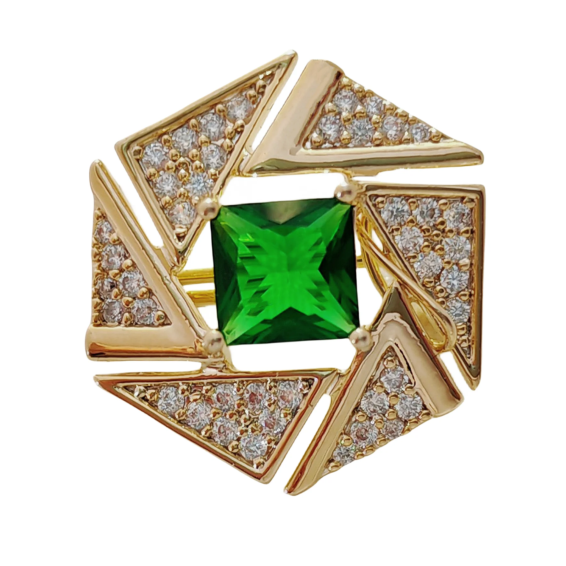 Stunning Triangle Surrounded Green Stone Centered Geometric Pin Lapel Jewelry
Stunning Triangle Surrounded Green Stone Centered Geometric Pin Lapel Jewelry