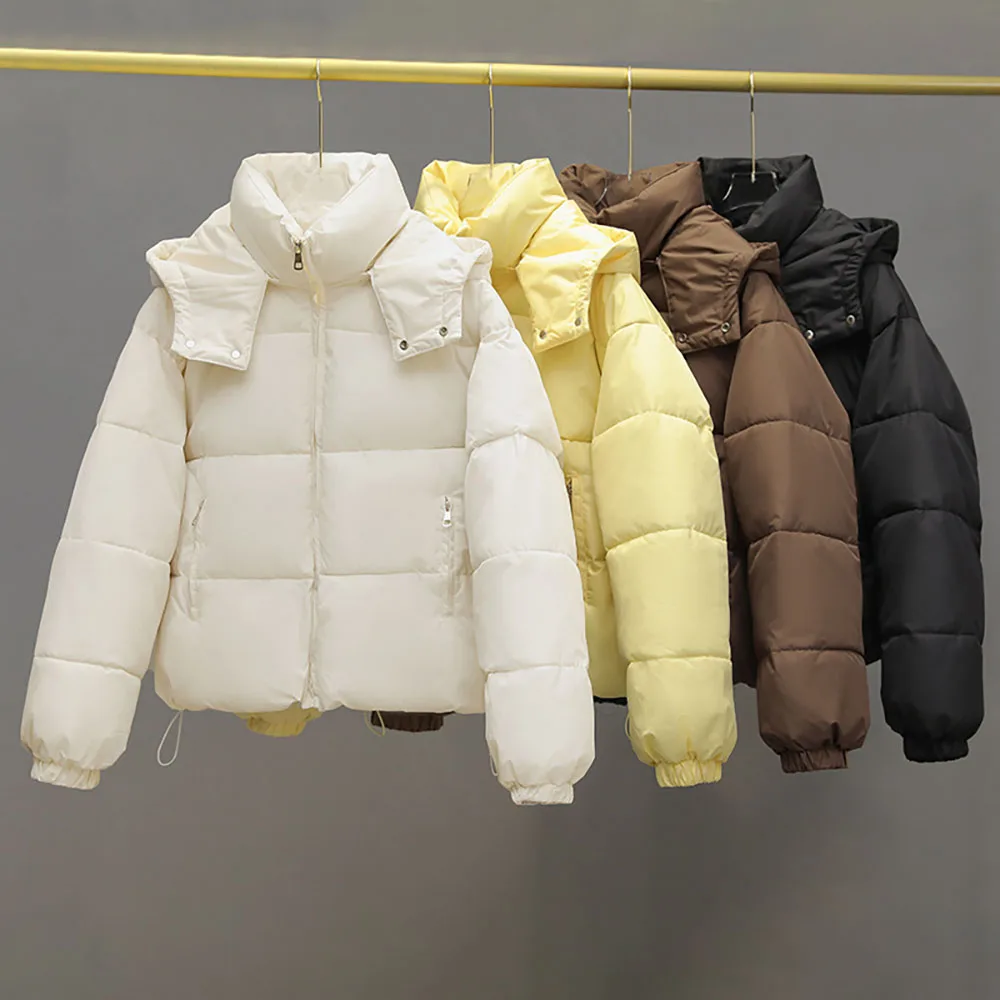 Casual Short Cotton Padded Jackets Women Lightweight Warm Hooded Coats Autumn Winter 2025 New Fluffy Cotton Bread Parkas
Casual Short Cotton Padded Jackets Women Lightweight Warm Hooded Coats Autumn Winter 2025 New Fluffy Cotton Bread Parkas