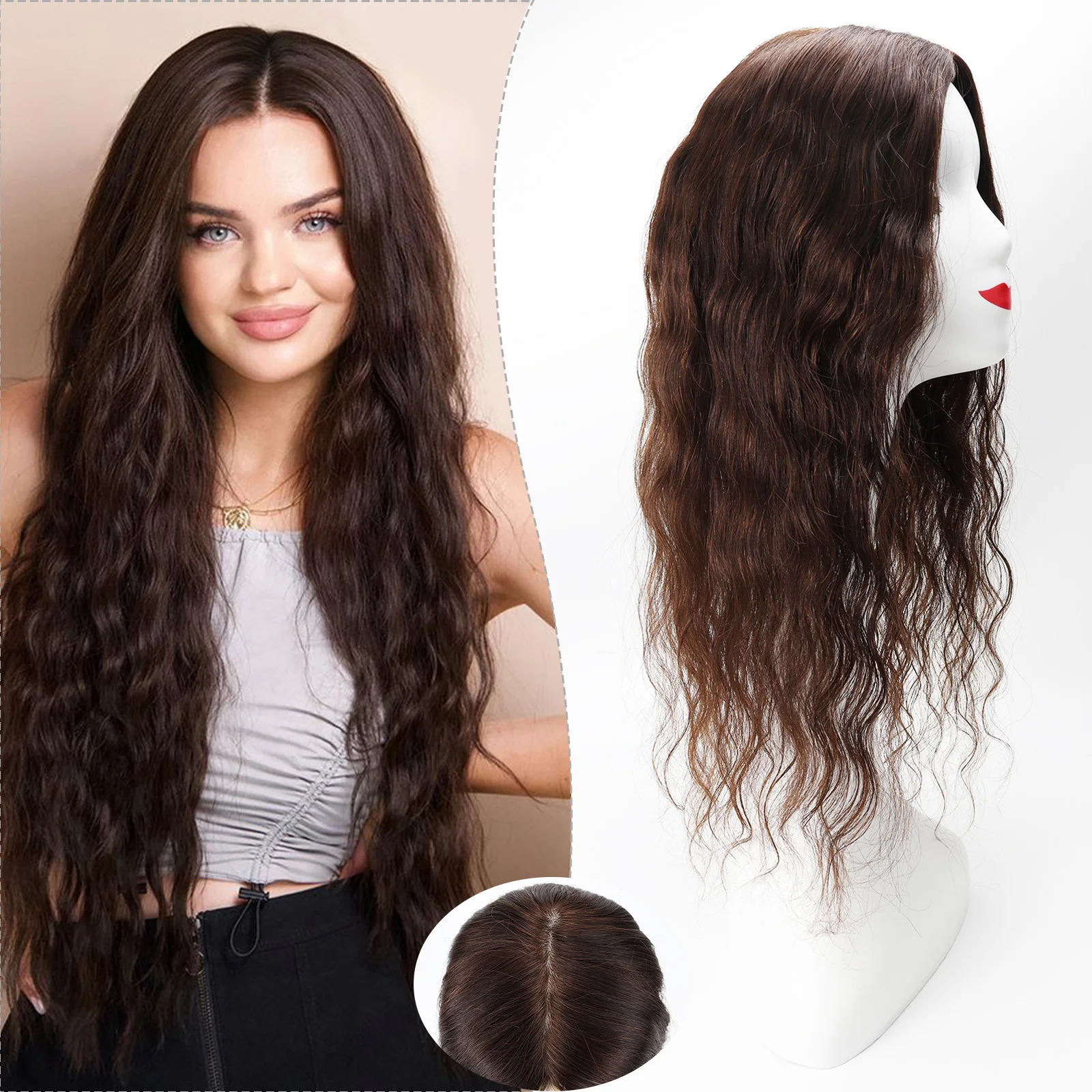 Накладка для волос (топпер) из 100% натуральных человеческих волос, 15x16, большой размер, на шелковой основе, 24 дюйма, кудрявые, коричневые, для женщин
Накладка для волос (топпер) из 100% натуральных человеческих волос, 15x16, большой размер, на шелковой основе, 24 дюйма, кудрявые, коричневые, для женщин