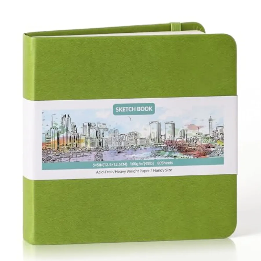 Hardcover Pocket Sketchbook, 5" x 5" Square Mini Sketchbook, 98lb/160gsm Heavyweight Tiny Sketch Book, 80 Sheets Small Travel D
Hardcover Pocket Sketchbook, 5" x 5" Square Mini Sketchbook, 98lb/160gsm Heavyweight Tiny Sketch Book, 80 Sheets Small Travel D