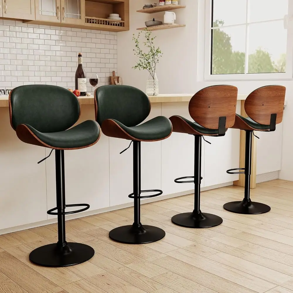 Set of 4 Green PU Leather Swivel Bar Stools with Backrest and Footrest for Kitchen Island or Dining Room
Set of 4 Green PU Leather Swivel Bar Stools with Backrest and Footrest for Kitchen Island or Dining Room