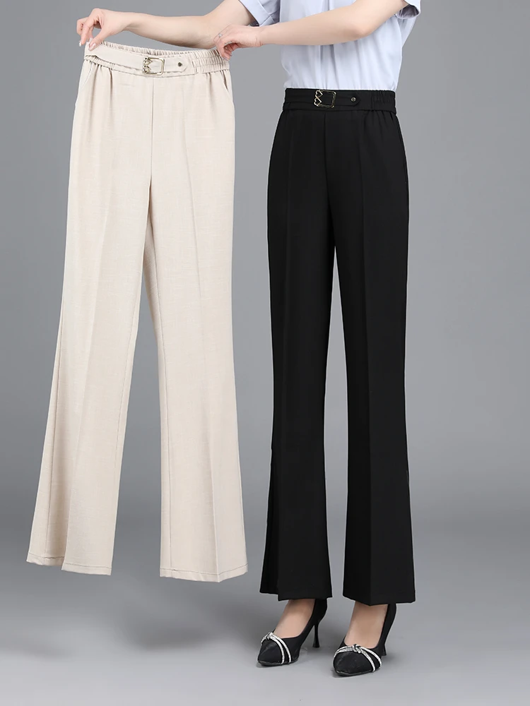 Spring Summer New Fashion Solid Color High Waist Flare Ladies Temperament All-match Bright Line Decoration Elastic Waist Pants
Spring Summer New Fashion Solid Color High Waist Flare Ladies Temperament All-match Bright Line Decoration Elastic Waist Pants