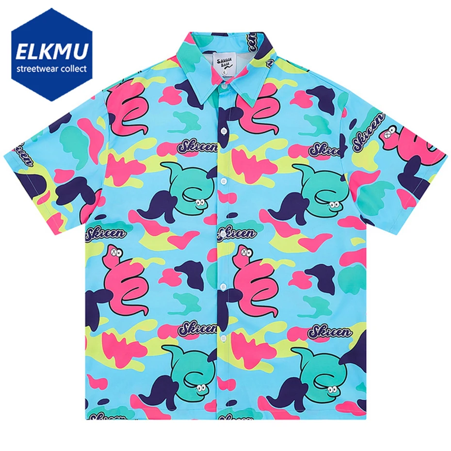 Summer Hawaii Shirts Japanese Harajuku Shirts Casual Loose Short Sleeve Button Up Blouse Streetwear Hip Hop Shirts
Summer Hawaii Shirts Japanese Harajuku Shirts Casual Loose Short Sleeve Button Up Blouse Streetwear Hip Hop Shirts