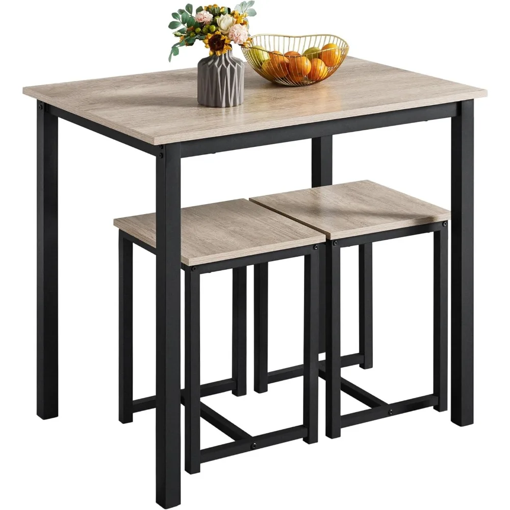3 Piece Dining Table Set - Kitchen Table & Chair Sets for 2 - Compact Table w/ 2 Stools & Space Saving Design for Dining Room
3 Piece Dining Table Set - Kitchen Table & Chair Sets for 2 - Compact Table w/ 2 Stools & Space Saving Design for Dining Room
