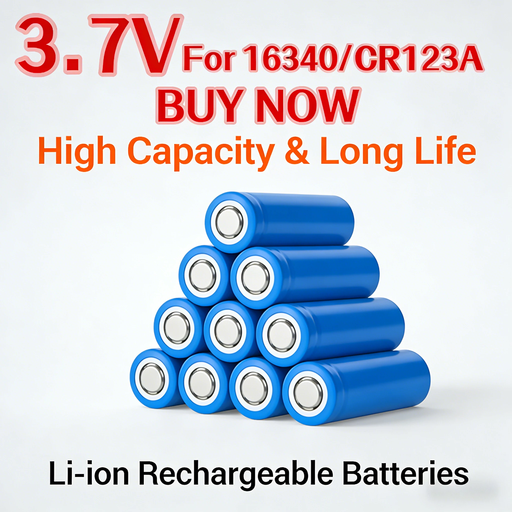3.7V 1300mAh 16340 CR123A Li-ion Rechargeable Batteries and For LED Flashlight Laser pen For 16340 CR123A Battery
3.7V 1300mAh 16340 CR123A Li-ion Rechargeable Batteries and For LED Flashlight Laser pen For 16340 CR123A Battery