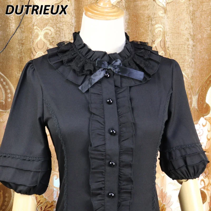 Japanese Original Summer New Short Sleeve Shirt Women Lolita Chiffon Innerwear Lace Ruffles Half-Sleeved Blouse Top Girl Camisas
Japanese Original Summer New Short Sleeve Shirt Women Lolita Chiffon Innerwear Lace Ruffles Half-Sleeved Blouse Top Girl Camisas