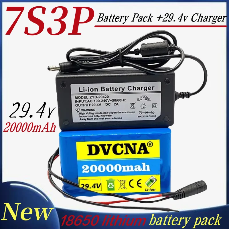 2024 New 7s3p 18650 Lithium Battery 29.4v 20000mAh Battery Pack Electric Bicycle Electric Vehicle+29.4v Charger
2024 New 7s3p 18650 Lithium Battery 29.4v 20000mAh Battery Pack Electric Bicycle Electric Vehicle+29.4v Charger