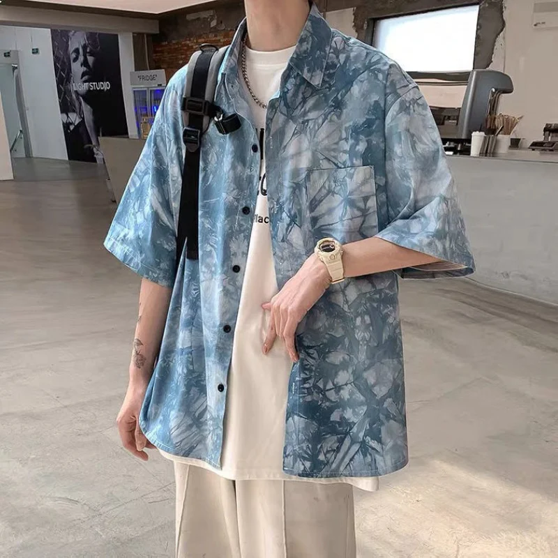 Tie-Dye Short Sleeve Shirt for Men Clothes Casual Stylish Floral Shirts Korean Trend Summer Tops Thin Half Sleeve Blouses Man
Tie-Dye Short Sleeve Shirt for Men Clothes Casual Stylish Floral Shirts Korean Trend Summer Tops Thin Half Sleeve Blouses Man