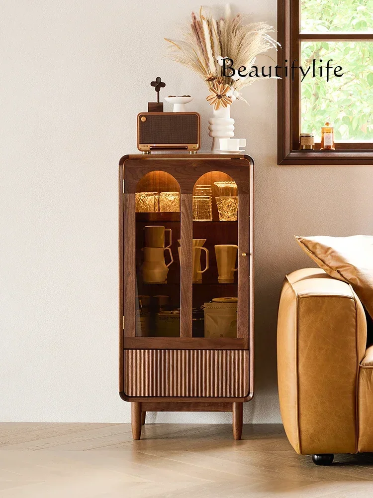 N North American black walnut wine cabinet shows the new American solid wood living room side cabinet against the wall shelf
N North American black walnut wine cabinet shows the new American solid wood living room side cabinet against the wall shelf