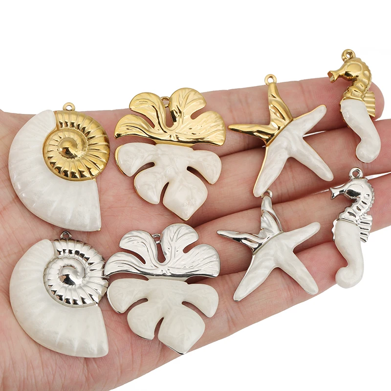 2pcs Stainless Steel Conch Seahorse Starfish Charms Marine Animals Pendants DIY Women Jewelry Necklace Charm Craft Accessories
2pcs Stainless Steel Conch Seahorse Starfish Charms Marine Animals Pendants DIY Women Jewelry Necklace Charm Craft Accessories