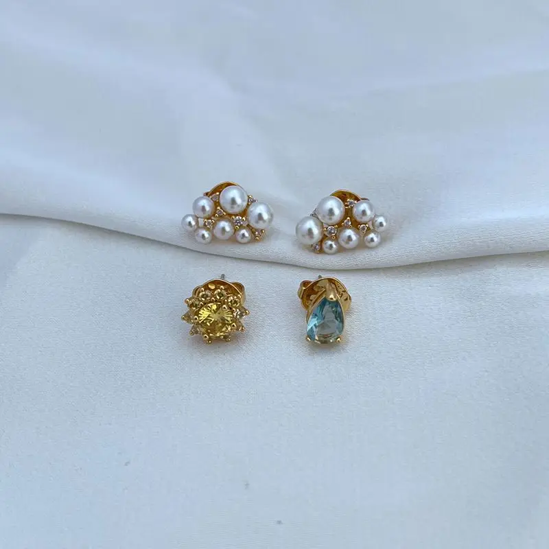 KS European and American New Sweet Fashion Elegant Water Drop Sun Shape Pearl Inlaid Stud Earrings
KS European and American New Sweet Fashion Elegant Water Drop Sun Shape Pearl Inlaid Stud Earrings