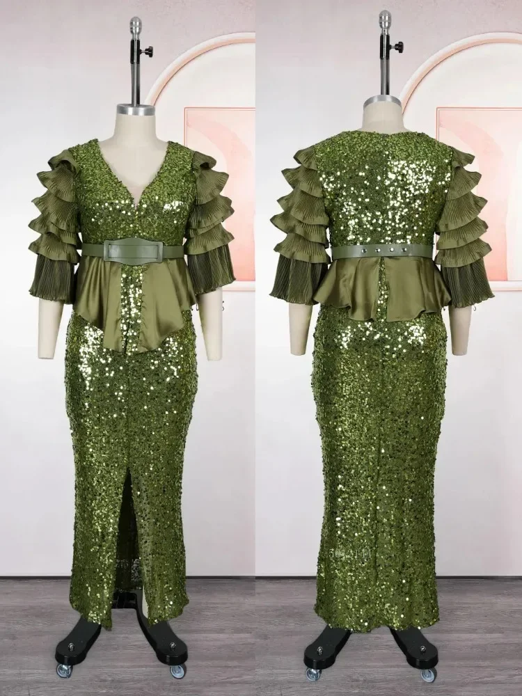 African Dresses For Woman V Neck Ruffled Peplum Sleeves High Slit Mermaid Dress Turkey Dress Plus Size Wedding Party Gown
African Dresses For Woman V Neck Ruffled Peplum Sleeves High Slit Mermaid Dress Turkey Dress Plus Size Wedding Party Gown