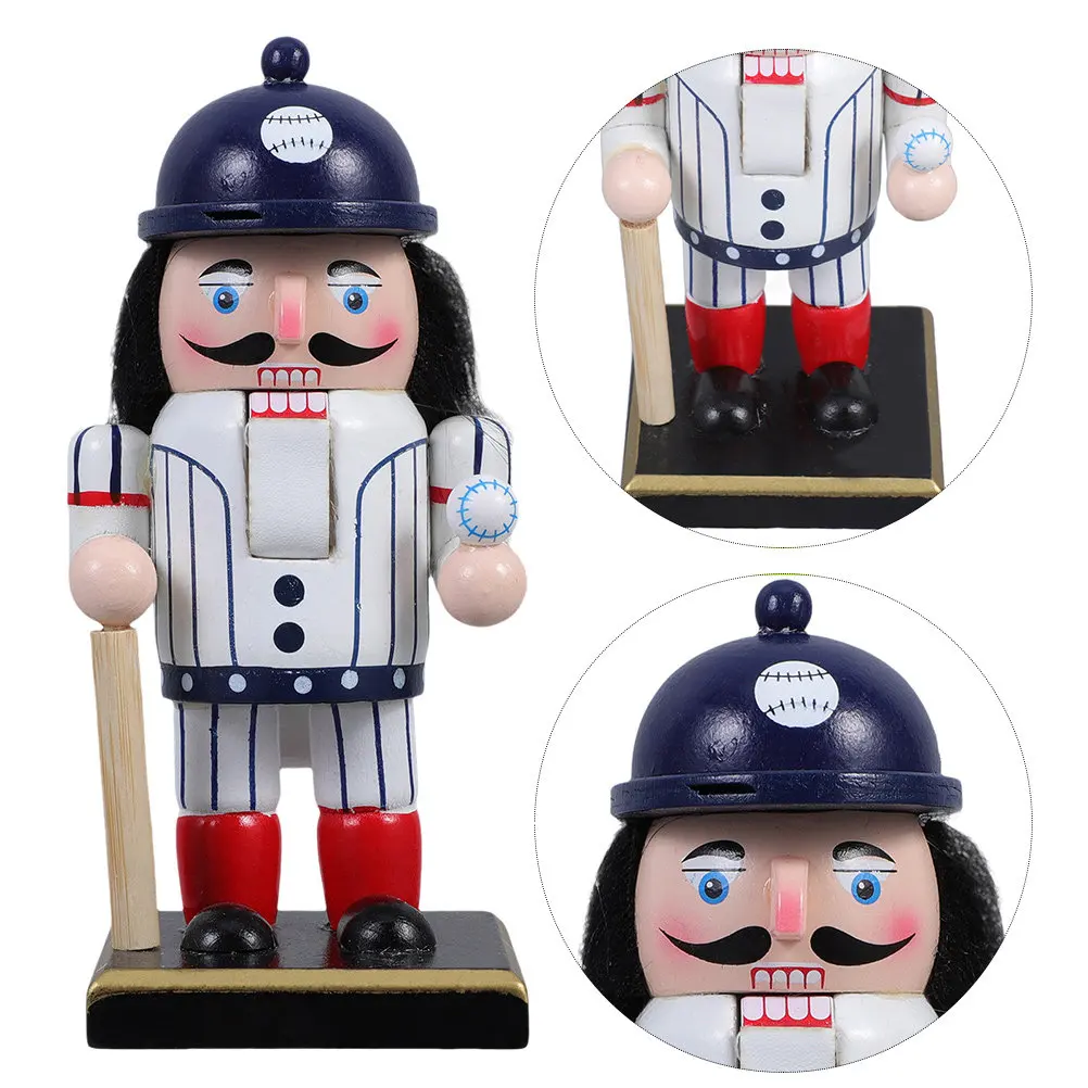 Wooden Baseball Nutcracker Figure Sports Themed Desktop Mantel Shelf Decoration Ornament for Holiday Party Celebrations
Wooden Baseball Nutcracker Figure Sports Themed Desktop Mantel Shelf Decoration Ornament for Holiday Party Celebrations
