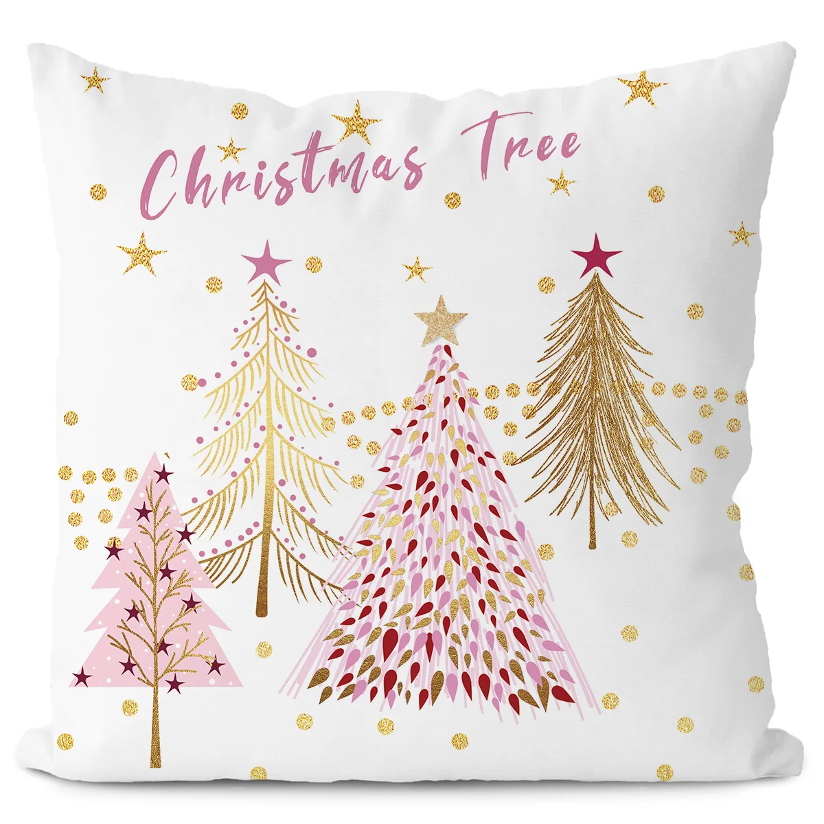 1pc Pink Christmas tree pattern cushion cover 18x18 inches Christmas tree star gold tree square cushion cover
1pc Pink Christmas tree pattern cushion cover 18x18 inches Christmas tree star gold tree square cushion cover