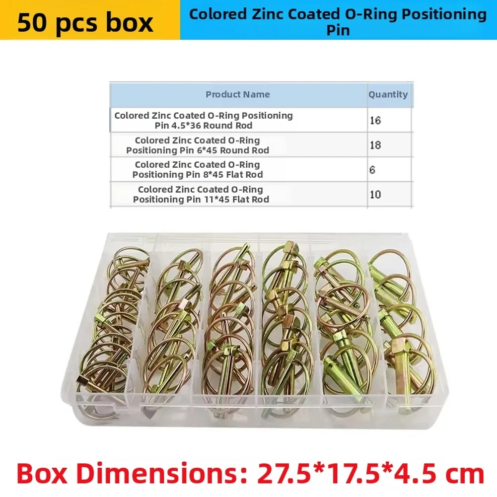 50pcs O Type Spring Cotter Pins Quick Lock Safety Pins For Cars Trucks Trailers Industrial Equipment Secure Fastener Storage Box
50pcs O Type Spring Cotter Pins Quick Lock Safety Pins For Cars Trucks Trailers Industrial Equipment Secure Fastener Storage Box