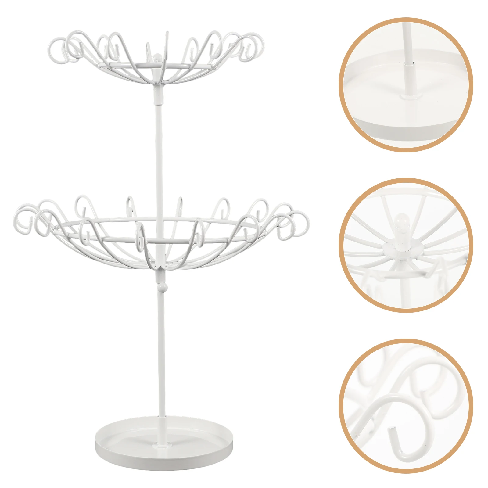 White Jewelry Rotating Base Accessories Hanger Small Desk Double Layer Room Decor Stand Metal Ring Holder Trinket Storage
White Jewelry Rotating Base Accessories Hanger Small Desk Double Layer Room Decor Stand Metal Ring Holder Trinket Storage
