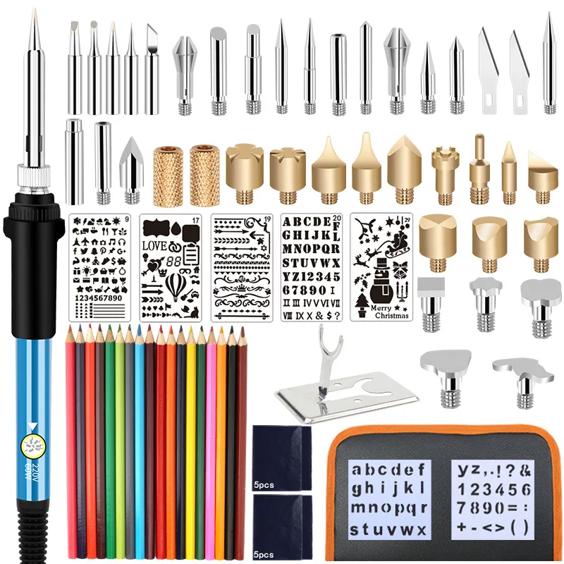 Electric Soldering Iron, Wood Burning Kit 60W Engraving Pen Woodburner Flipping Word Embossing Pyrography Tool Craft Set
Electric Soldering Iron, Wood Burning Kit 60W Engraving Pen Woodburner Flipping Word Embossing Pyrography Tool Craft Set
