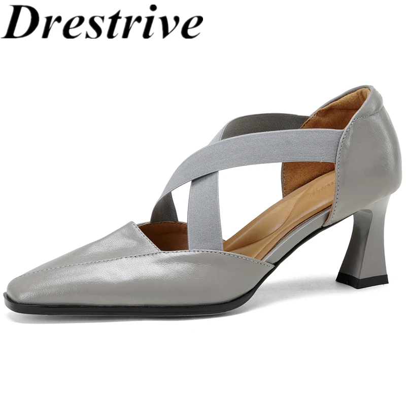 Drestrive 2026 Elegant Handmade Women's Pumps Sheepskin Square Toe Thin High Heels Summer Shoes Top Quality Genuine Leather
Drestrive 2026 Elegant Handmade Women's Pumps Sheepskin Square Toe Thin High Heels Summer Shoes Top Quality Genuine Leather
