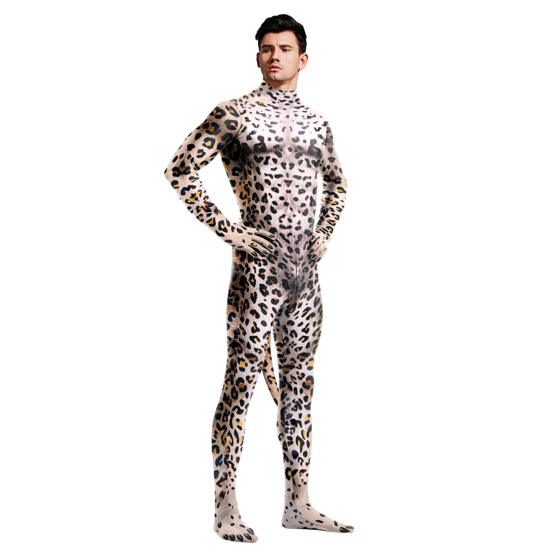 New Animal Cosplay Costume Leopard Print with Tail Zentai Bodysuit Halloween Theme Party Role Playing Outfits for Adult Men
New Animal Cosplay Costume Leopard Print with Tail Zentai Bodysuit Halloween Theme Party Role Playing Outfits for Adult Men