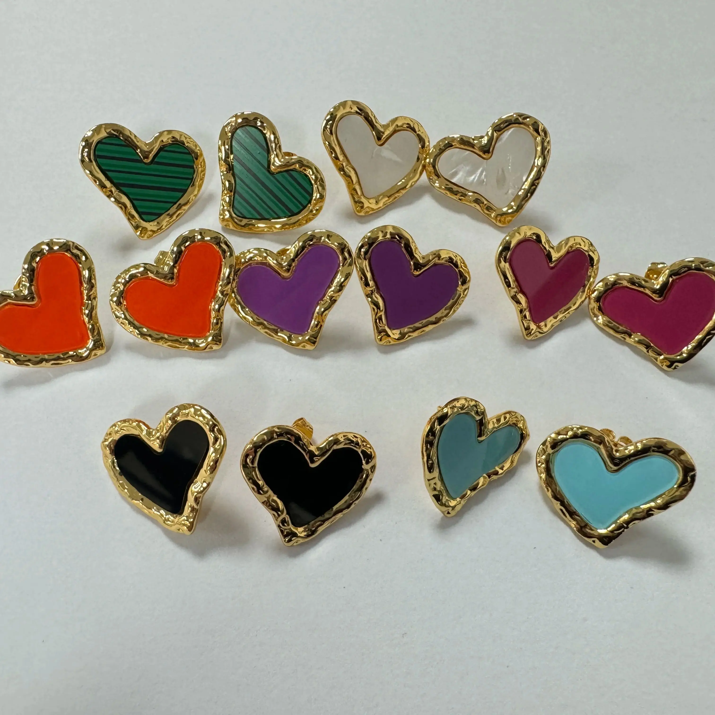 20/50/100pcs Wholesale Stainless Steel Turquoise/Malachite/White Shell Heart Ear Studs Love Earrings 2025 Ins Influencer Jewelry
20/50/100pcs Wholesale Stainless Steel Turquoise/Malachite/White Shell Heart Ear Studs Love Earrings 2025 Ins Influencer Jewelry