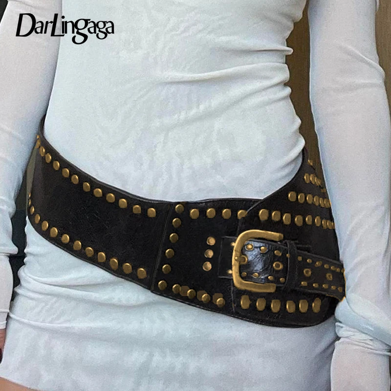 Darlingaga Vintage Eyelet Rivets Wide PU Leather WaistBand Women Chic Harajuku Solid All Match Sashes Chic Y2K Accessories 2025
Darlingaga Vintage Eyelet Rivets Wide PU Leather WaistBand Women Chic Harajuku Solid All Match Sashes Chic Y2K Accessories 2025