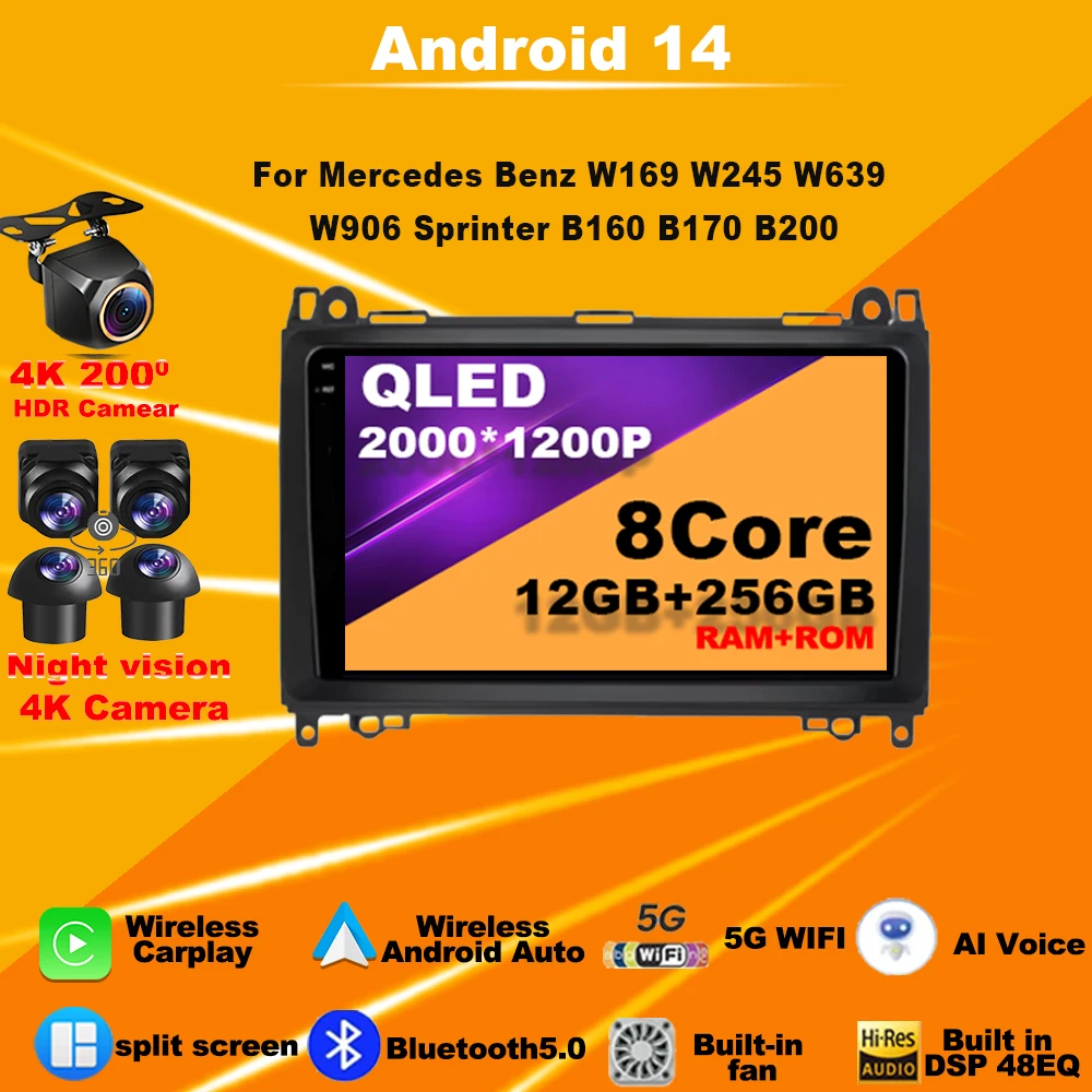Car Radio Android 14 For Mercedes Benz W169 W245 B200 W906 Multimedia Player Stereo Navigation GPS auroradio 2din no 2din dvd
Car Radio Android 14 For Mercedes Benz W169 W245 B200 W906 Multimedia Player Stereo Navigation GPS auroradio 2din no 2din dvd