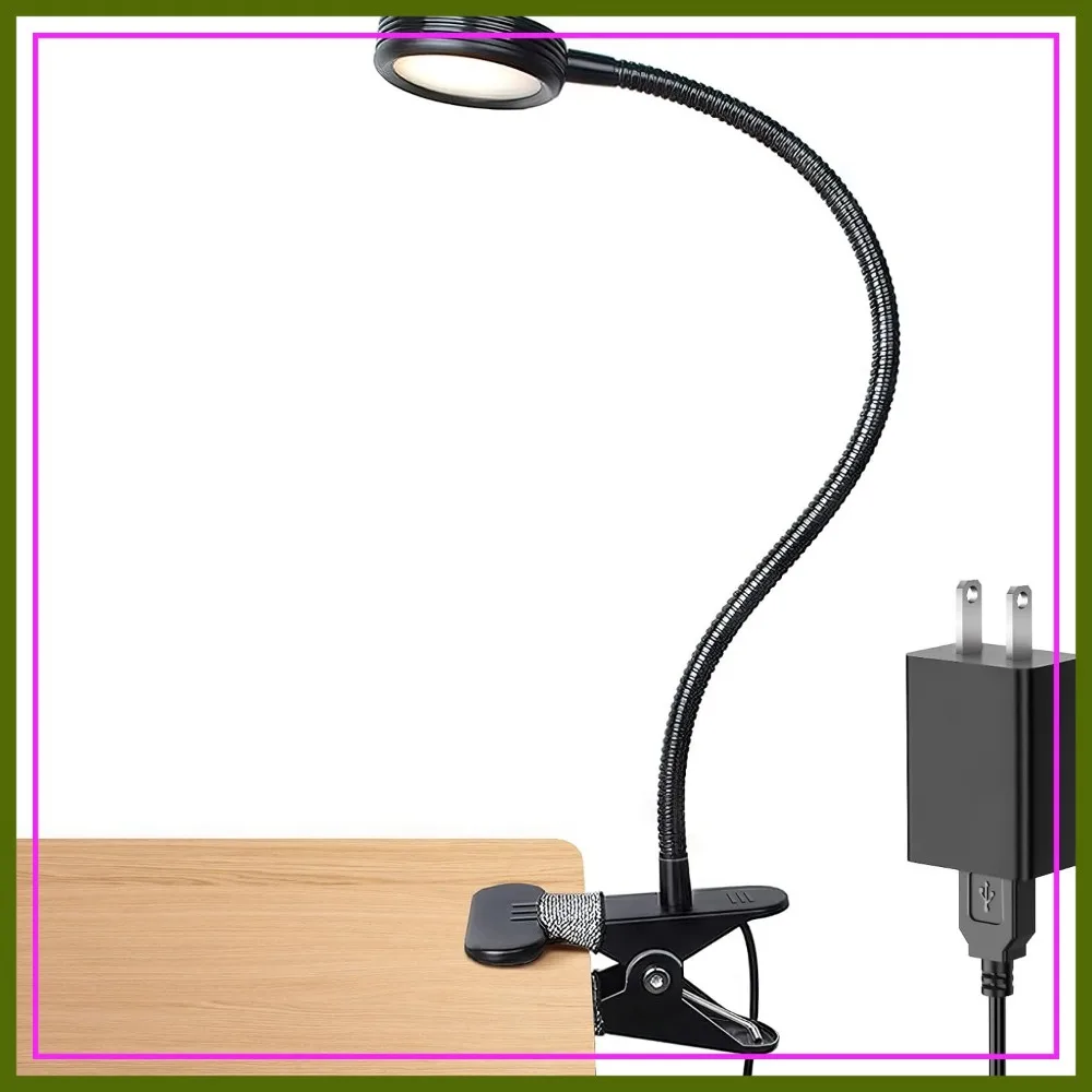 Clip on Reading Light, Color Changeable Desk Lamp with Adapter, for Bed Headboard and Computers, Black
Clip on Reading Light, Color Changeable Desk Lamp with Adapter, for Bed Headboard and Computers, Black