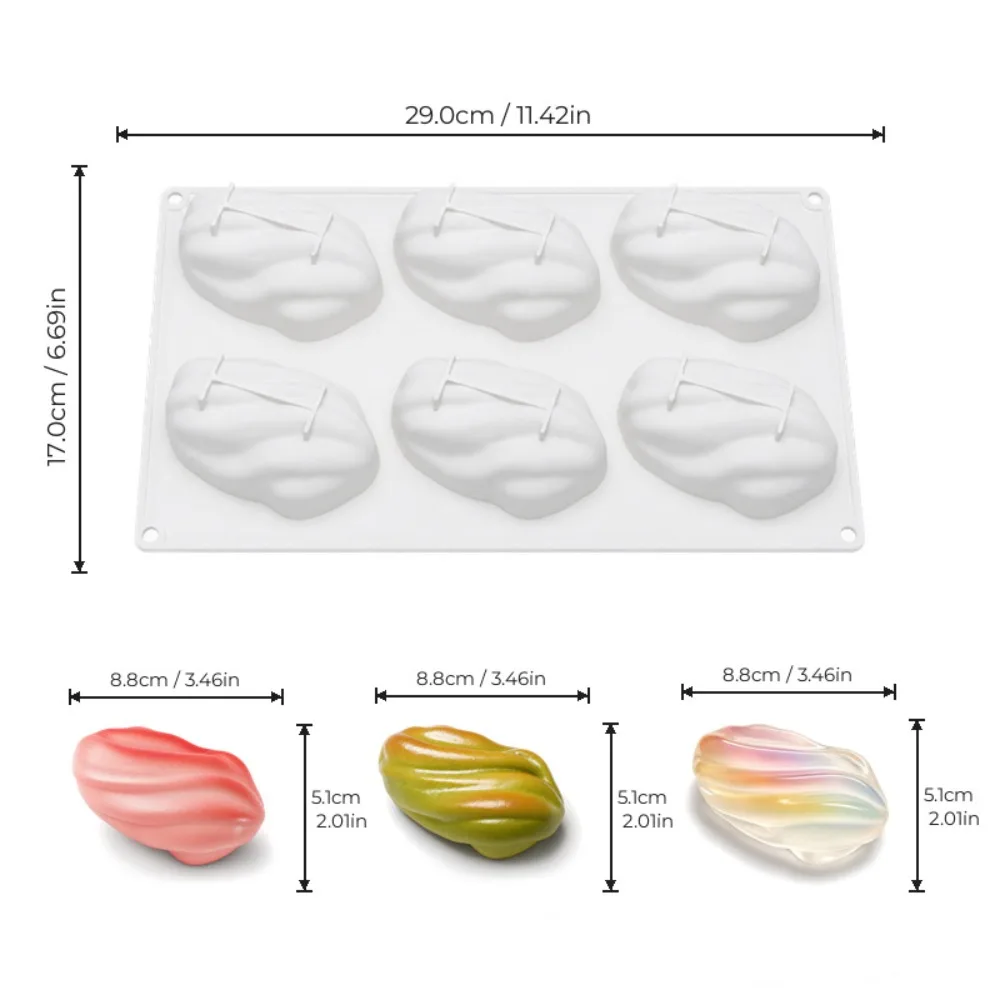 Portable 3D Mousse Cake Mold Pistachio-shaped Non-Stick Baking Silicone Mold Flexible Food Grade French Dessert Mold Cake Making
Portable 3D Mousse Cake Mold Pistachio-shaped Non-Stick Baking Silicone Mold Flexible Food Grade French Dessert Mold Cake Making