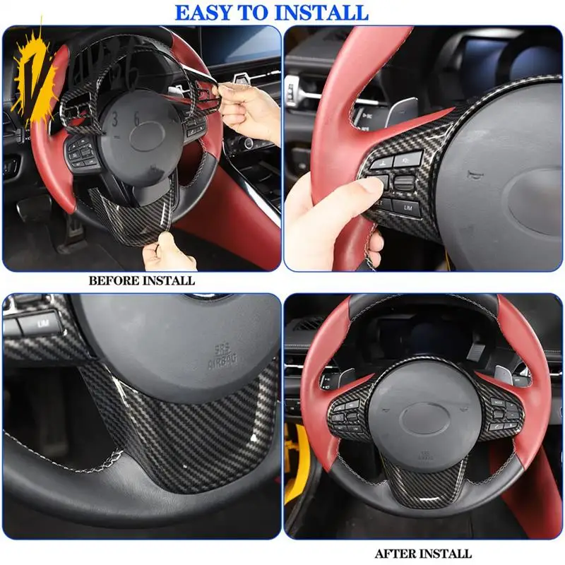 AV36-For Toyota Supra GR A90 A91 2019-2022 Car Steering Wheel Cover Trim Protection Panel Frame Sticker,ABS Carbon Fiber
AV36-For Toyota Supra GR A90 A91 2019-2022 Car Steering Wheel Cover Trim Protection Panel Frame Sticker,ABS Carbon Fiber