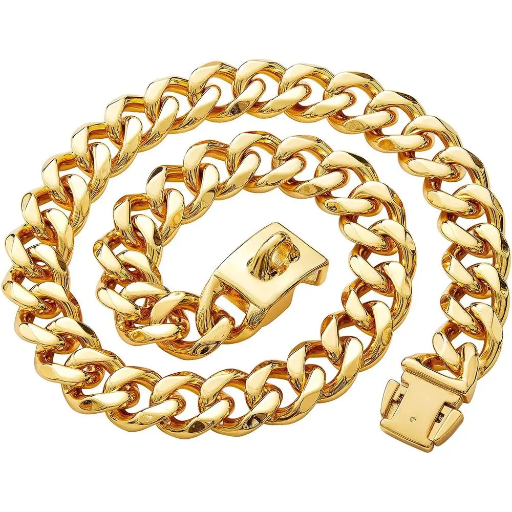 Прочная цепная ошейник-цепочка из стали с позолотой 18K, шириной 19 мм, для крупных собак
Прочная цепная ошейник-цепочка из стали с позолотой 18K, шириной 19 мм, для крупных собак