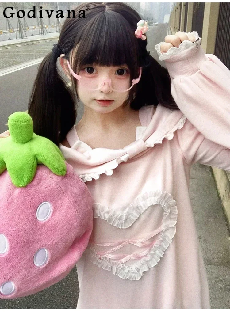 Original Design Soft Girl Pink Long Sleeve Tops Spring New Women's Loose Kawaii Love Off-the-shoulder Long Hoodies Y2k Clothing
Original Design Soft Girl Pink Long Sleeve Tops Spring New Women's Loose Kawaii Love Off-the-shoulder Long Hoodies Y2k Clothing