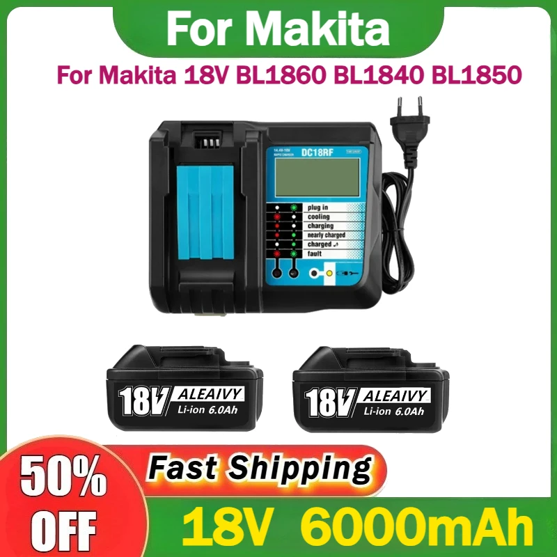 BL1830 18V 6000mAh Backup Battery For Makita 18V BL1860 BL1840 BL1850 Cordless Drill Rechargeable Battery + DC18RF 3A Charger
BL1830 18V 6000mAh Backup Battery For Makita 18V BL1860 BL1840 BL1850 Cordless Drill Rechargeable Battery + DC18RF 3A Charger