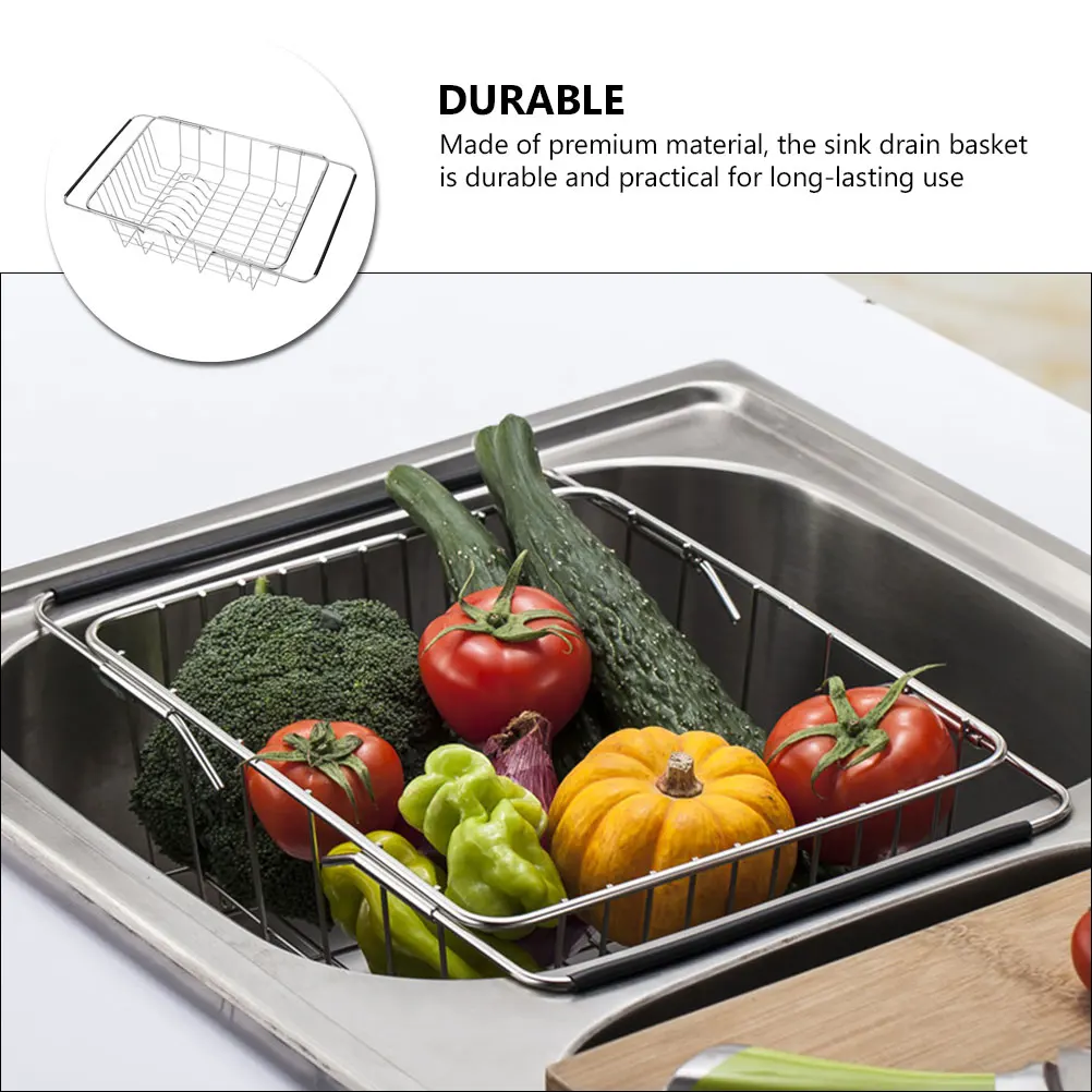 Stainless Steel Strainer Basket Vegetable Fruit Washing Drain Colander Kitchen Sink Draining Basket Expandable Over Sink
Stainless Steel Strainer Basket Vegetable Fruit Washing Drain Colander Kitchen Sink Draining Basket Expandable Over Sink