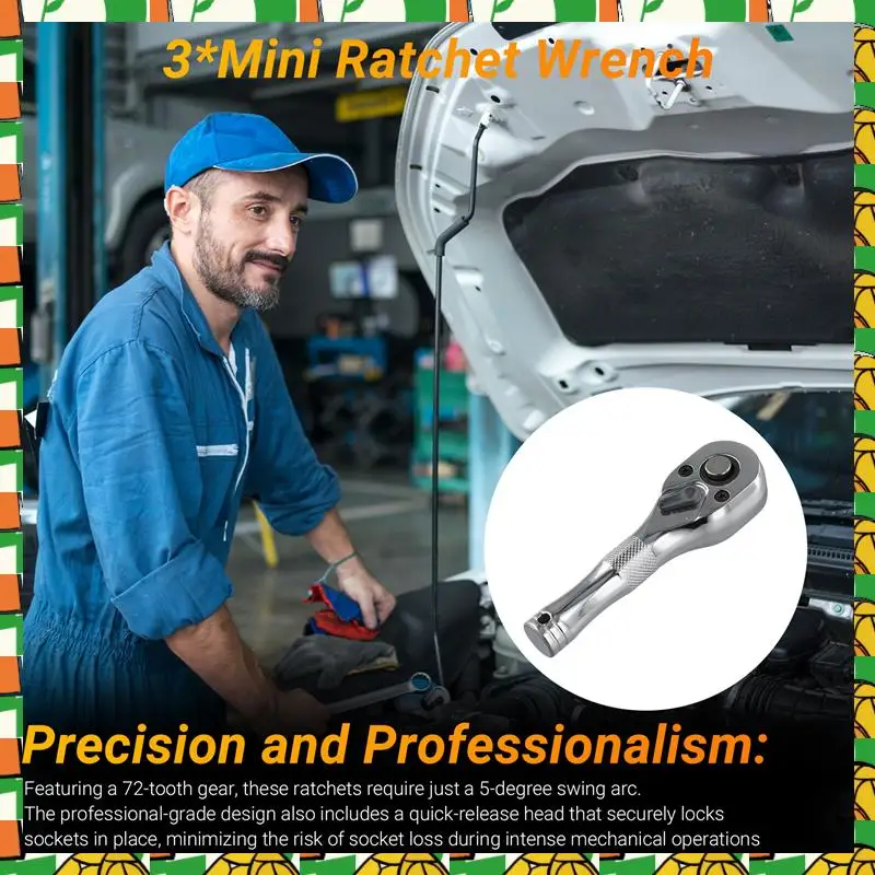 Professional Tool 72 Teeth Quick Socket Mini Ratchet Wrench 1/4 3/8 1/2 Big Medium Small Fly Two-Way Horns Short Handle Repair H
Professional Tool 72 Teeth Quick Socket Mini Ratchet Wrench 1/4 3/8 1/2 Big Medium Small Fly Two-Way Horns Short Handle Repair H