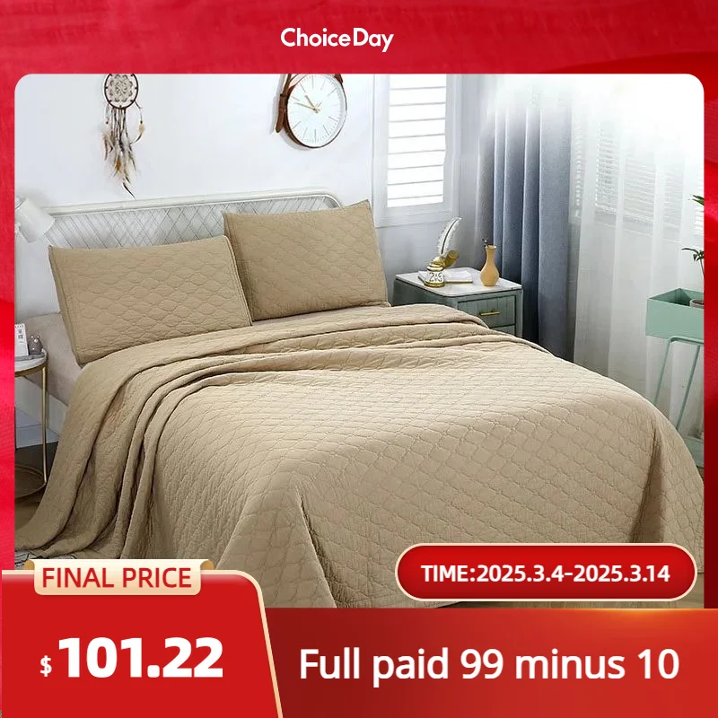 Quality Cotton Bedspread on the Bed Quilts 3PCS Solid Color Embroidered Bed Cover Pillowcase King Size Summer Blanket for Double
Quality Cotton Bedspread on the Bed Quilts 3PCS Solid Color Embroidered Bed Cover Pillowcase King Size Summer Blanket for Double