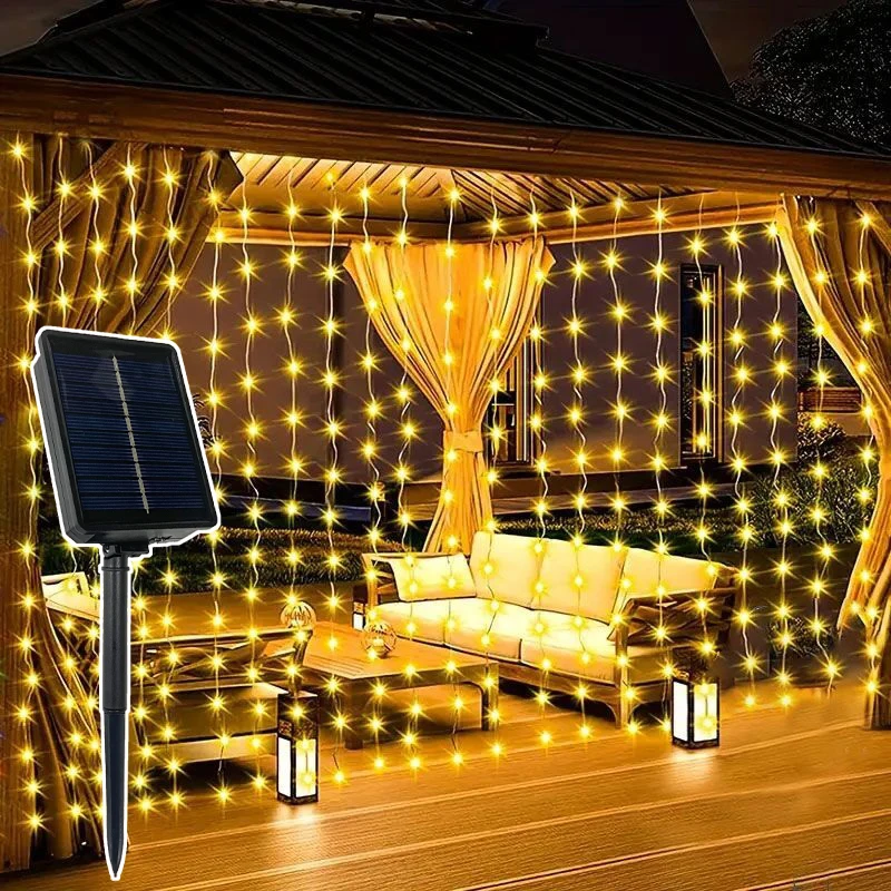 Fairy Light Solar Curtain LED String Lights Outdoor Christmas LED Lighting Great for Wedding Birthday Patio Garden Decoration
Fairy Light Solar Curtain LED String Lights Outdoor Christmas LED Lighting Great for Wedding Birthday Patio Garden Decoration