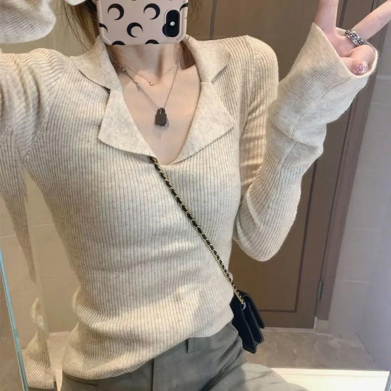 Polo Neck Knitted Sweater Pullover Y2k Tops Long Sleeve V-neck Slim Korean Chic Streetwear Luxury Brands Clothing Sweaters
Polo Neck Knitted Sweater Pullover Y2k Tops Long Sleeve V-neck Slim Korean Chic Streetwear Luxury Brands Clothing Sweaters