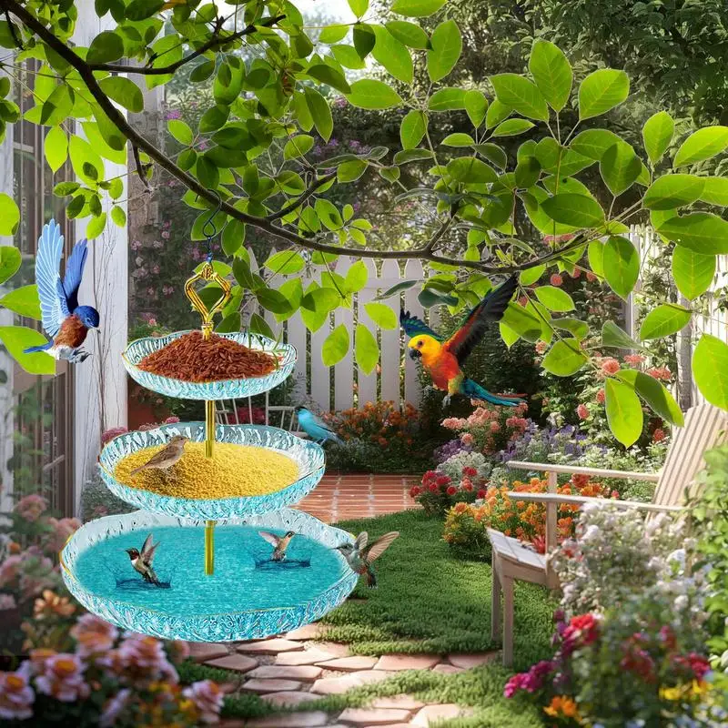 Outdoor Birdbath Bowl Decorative 3-Tier Tray BirdBath S-Shaped Hook Wildlife Feeder Plate Food Water Bowl For Patio Garden
Outdoor Birdbath Bowl Decorative 3-Tier Tray BirdBath S-Shaped Hook Wildlife Feeder Plate Food Water Bowl For Patio Garden