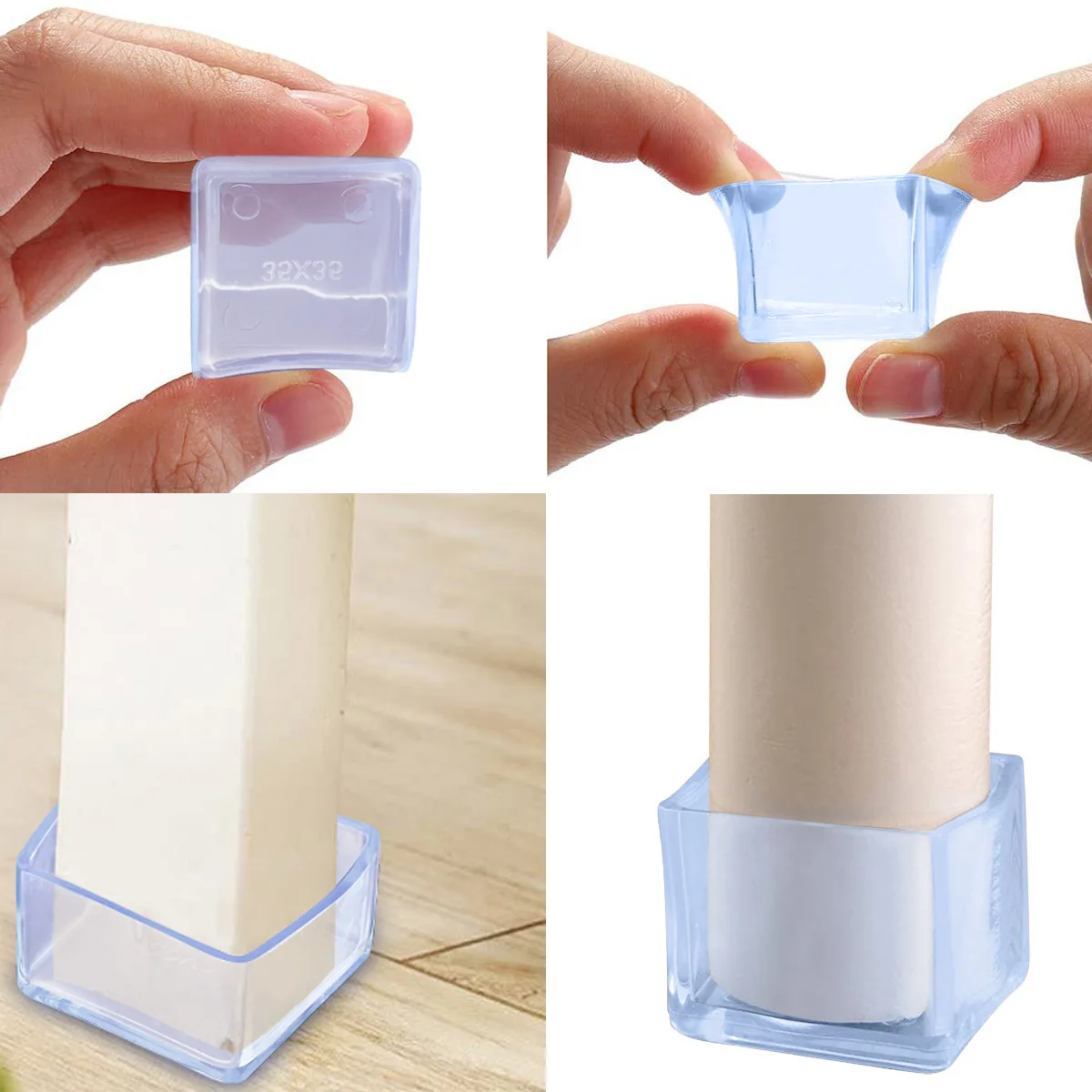 40Pcs Transparent Furniture Leg Caps Anti-Slip Floor Protectors for Tables Chairs Stools Table Feet Covers Table Leg Protectors
40Pcs Transparent Furniture Leg Caps Anti-Slip Floor Protectors for Tables Chairs Stools Table Feet Covers Table Leg Protectors