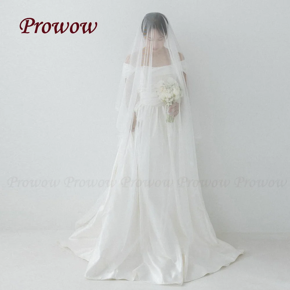 Prowow Simple Strapless A Line Wedding Dress Korea Photo Shoot Pleated Silk Satin Bridal Gown with Detachable Sleeves Customized
Prowow Simple Strapless A Line Wedding Dress Korea Photo Shoot Pleated Silk Satin Bridal Gown with Detachable Sleeves Customized